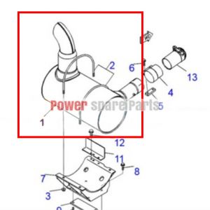 6754-11-5720 MUFFLER FIT KOMATSU EXCAVATOR PC300-7 PC350-7 PC360-7 6D114 ENGINE