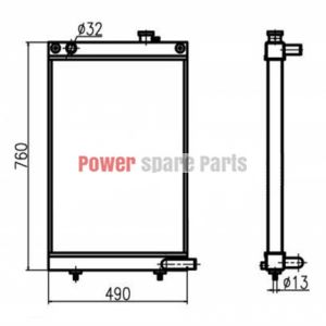For Doosan Excavator DX80GOLD Water Tank Radiator ASS'Y