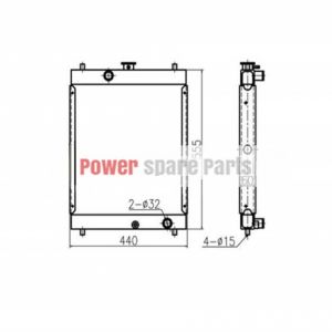 For Hitachi Excavator EX55UR Water Tank Radiator Core ASS'Y 4340201