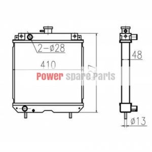 For Kubota B2400 Water Tank Radiator Core ASS'Y